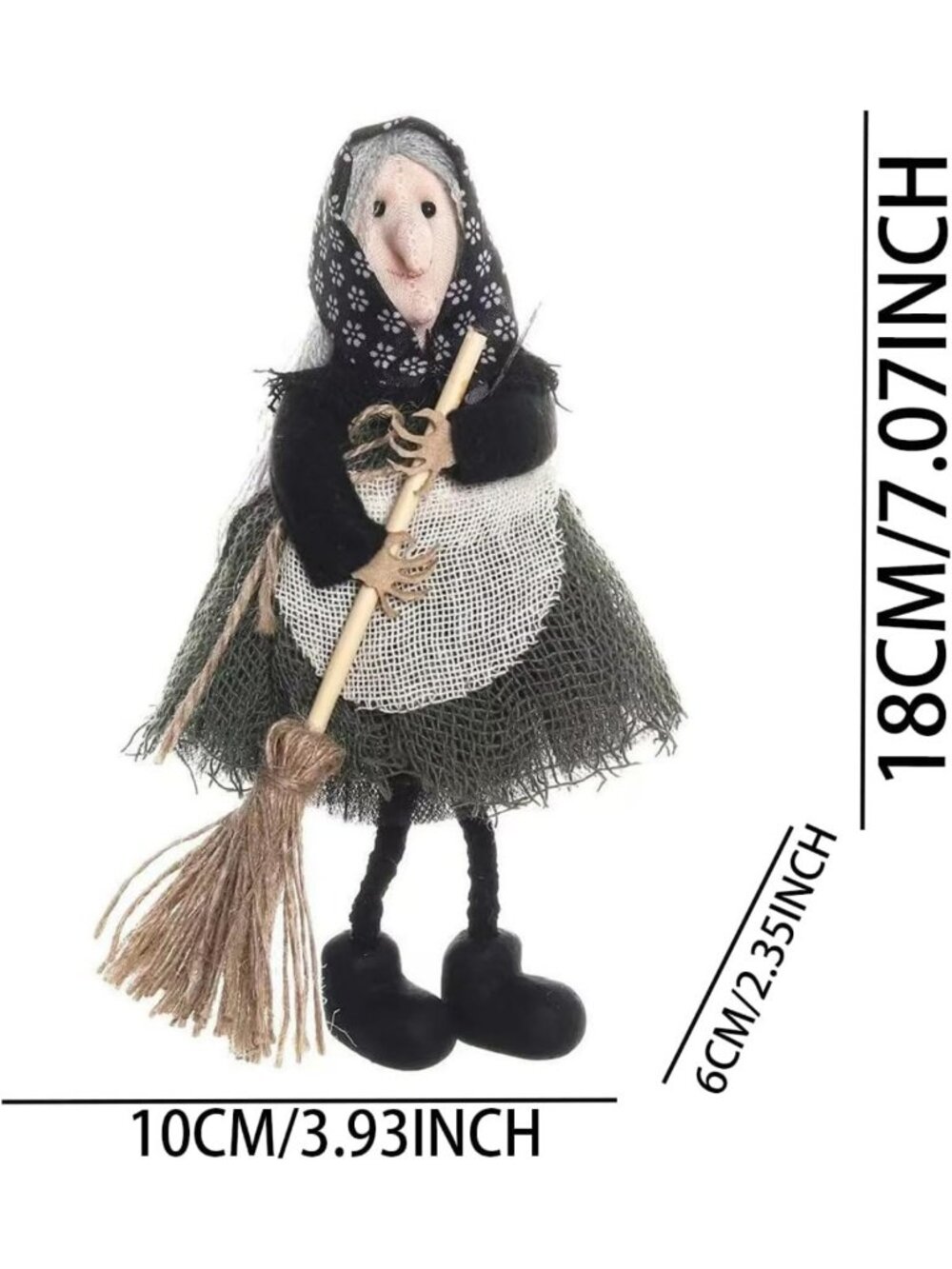 Handmade Kitchen Witch Doll | Vintage Folk Art Figurine | Whimsical Home Decor - Picture 2 of 3